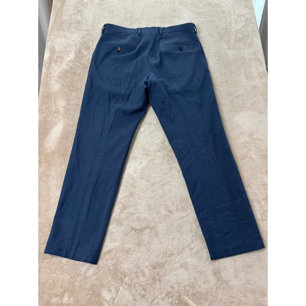 J. Crew Tollegno 1900 Dress Pants Men's Slim Fit 30x30 Blue Wool Trousers EUC
